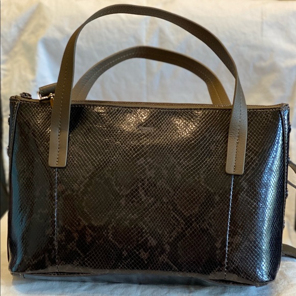 Hammitt Addie Medium Snake-Print Olivine Leather Tote Crossbody Bag - Picture 8 of 13